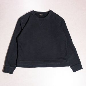 Quince Heavyweight Organic Cotton Black Crew Neck Sweatshirt Women's Large